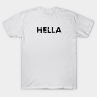 Hella cat name made of hand drawn paw prints T-Shirt